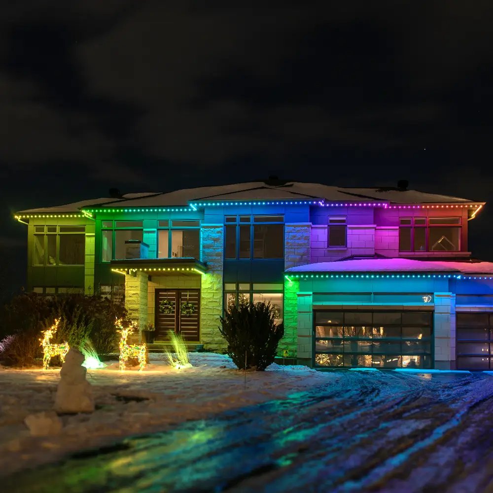 Close-up of invisible Celebright LED lighting track on fascia